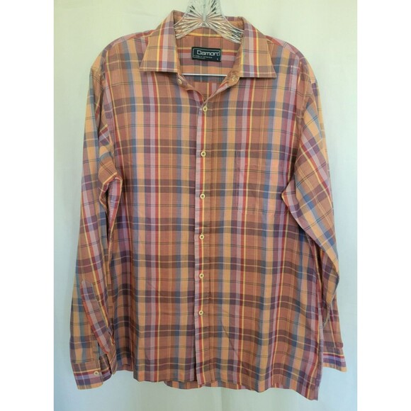 DAMON Other - Damon Men's Plaid Button Down Long Sleeve Shirt Size Large